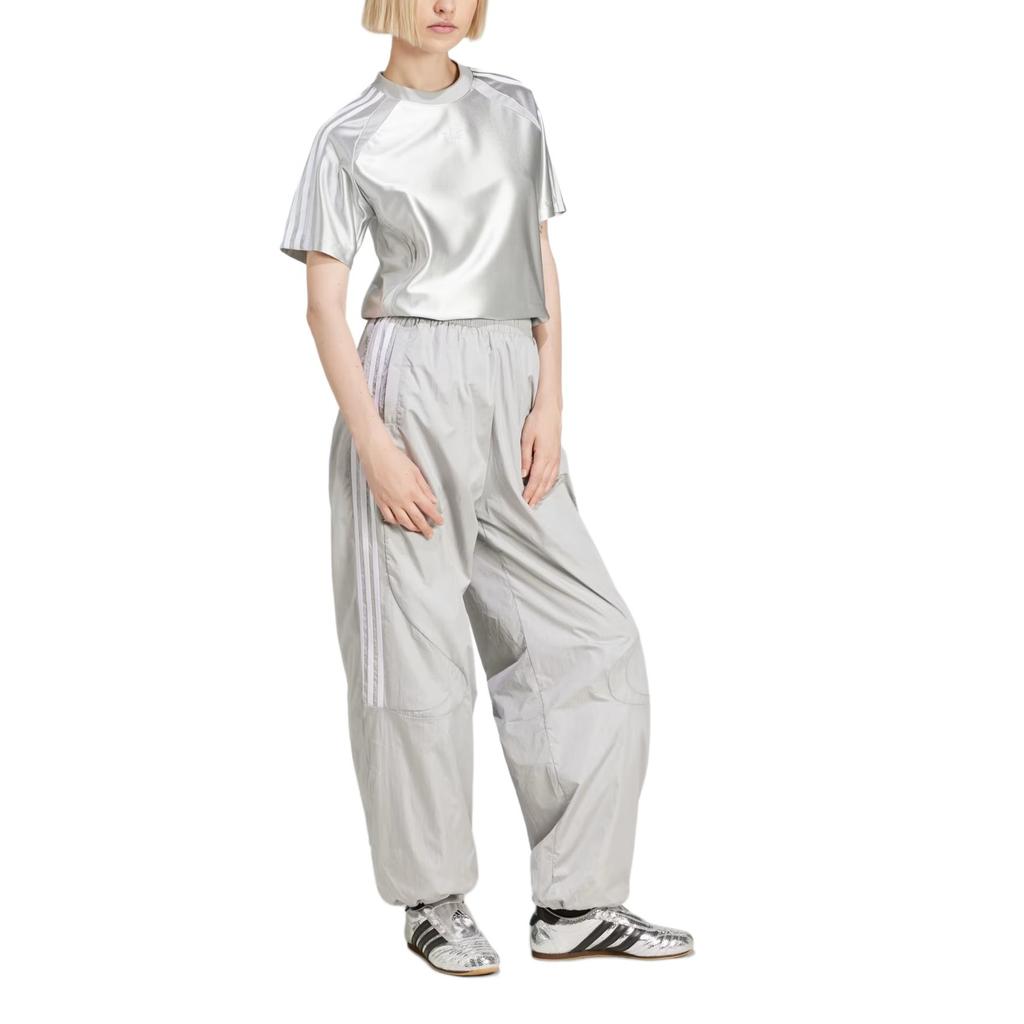 Adidas Originals Adicolor Loose Teamgeist Striped Short Sleeve Pullover T-Shirt Women Tops Gray JD0254