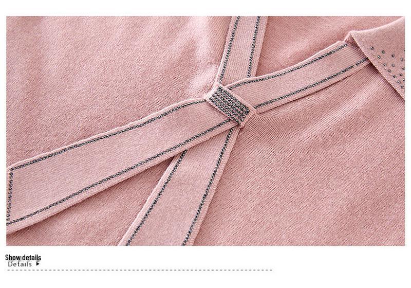 Chic Wool Long-Sleeve Sweater for Moms - Spring/Autumn Fashion for Middle-Aged Women - Perfect Wedding Inner Wear for Mother of the Bride/Groom