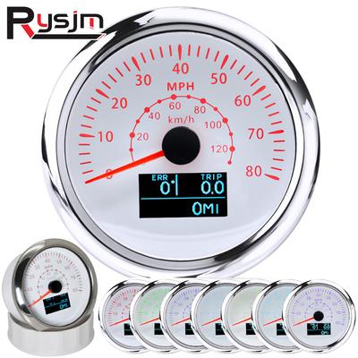 Waterproof 85mm GPS Speedometer  7 Colors LED Backlight Odometer Trip ODO COG For Marine Boat Car Motorcycle