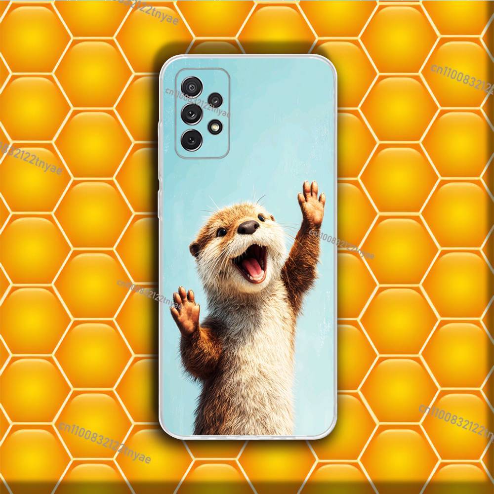 Cute Sea Otter  Phone Case Silicone For Samsung S30,23,21,22,20 FE lite,S10,9,PIus Note20ultra Soft Transparent