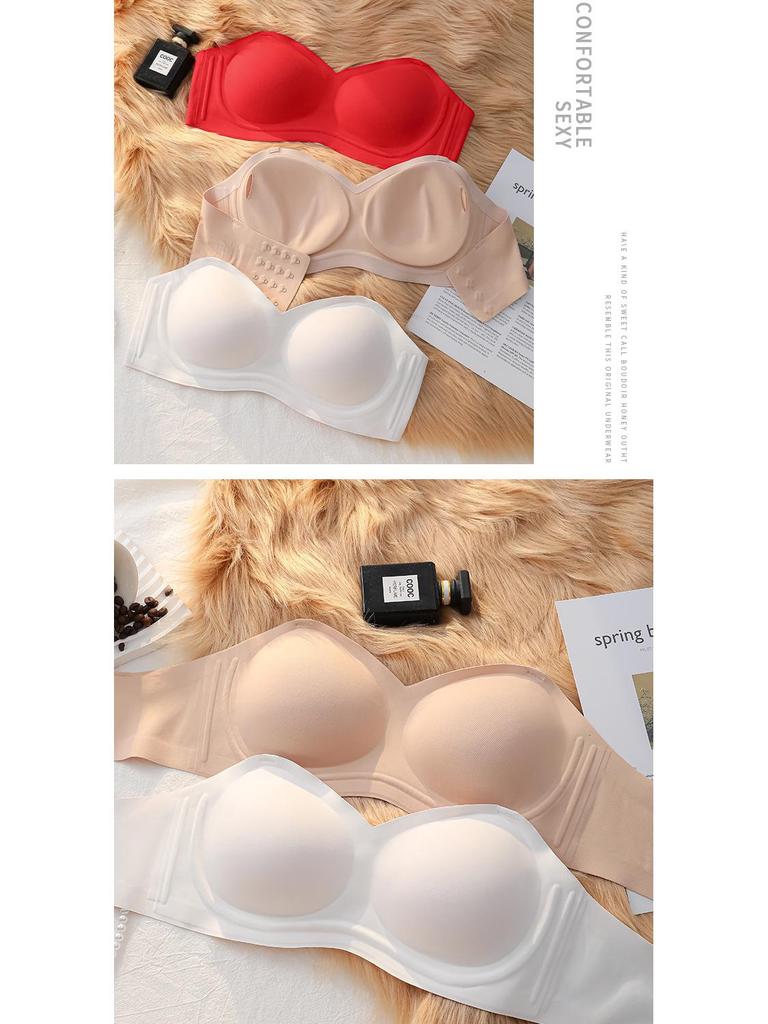 Anti-Slip Strapless Push-Up Bra for Small Chests with Invisible Support and Seamless Design