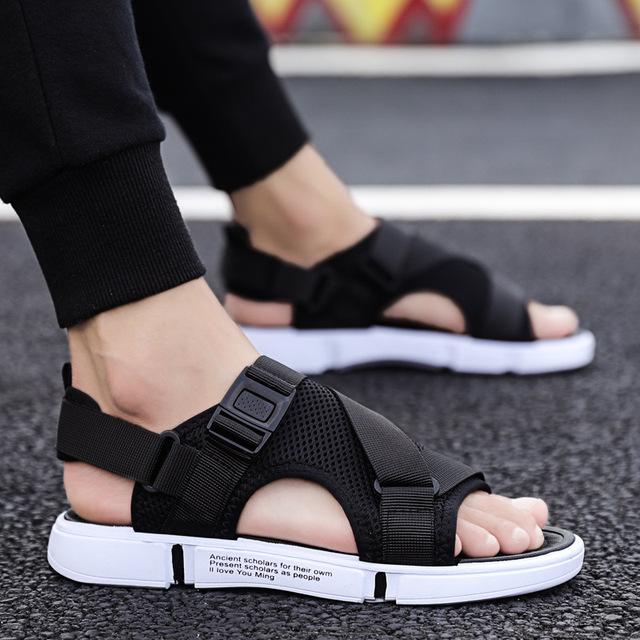 

Босоніжки Чоловіче взуття Гладіатори Чоловічі сандалії Роман Чоловіче взуття Літні шльопанці Сірі чорні Сандалії на плоскій підошві Великий розмір 44