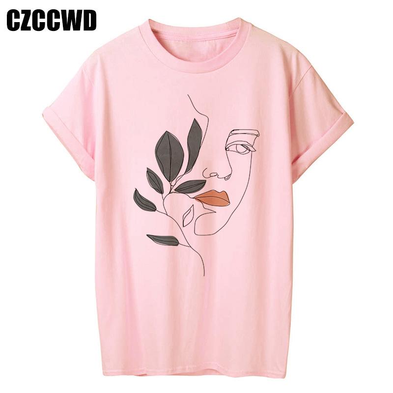 Flowers Face Abstract Simple Women Tshirt High Elasticity Casual Funny T Shirt Gift For Lady Yong Girl Top Tee Drop Ship Tshirt