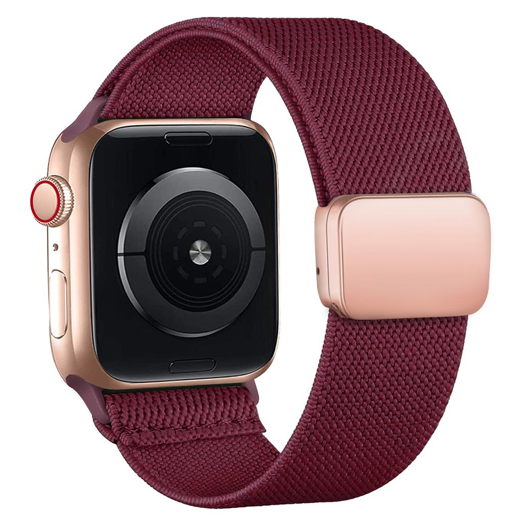 Magnetic Loop For Apple Watch Band 40mm 44mm 45mm 49mm 41mm Scrunchie Nylon Bracelet Iwatch Series Ultra 2 9 3 6 7 8 Se 10 Strap