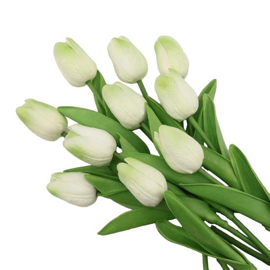 6 Pcs Artificial Tulip Flowers Real Touch Faux PU Tulip Bouquet Fake Flower Arrangement for Home Room Office Party Wedding Decoration