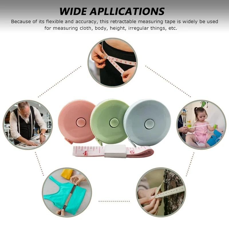 1.5 Meter Soft Tape Measure Scale Body Sewing Flexible Tailor Ruler Centimeter Inch Portable Retractable Self-Lock Measuring Tape