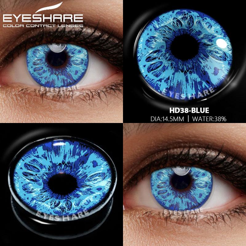 2pcs Halloween Colorful Contact Lenses for Eyes Anime Cosplay Eye Lenses Multicolored Lenses White Lenses Blue Eye Lens