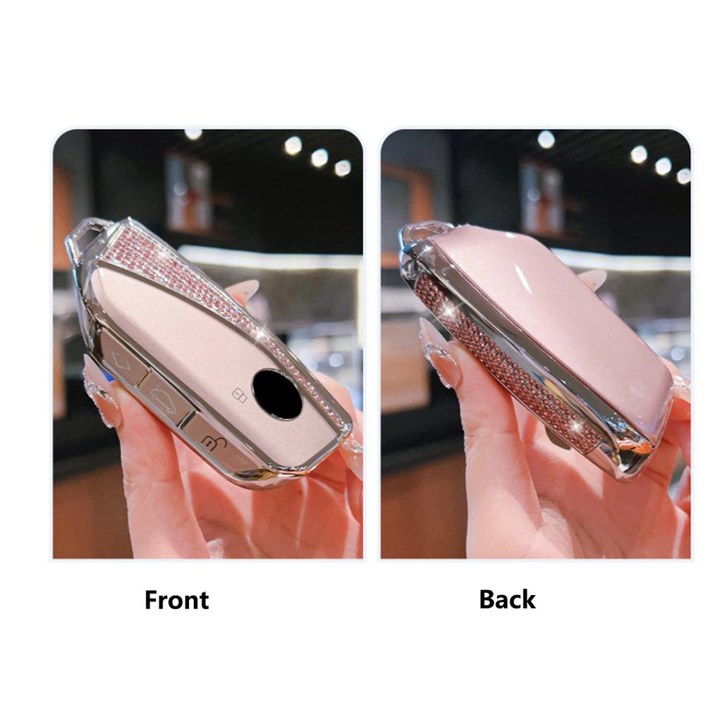 Side Diamond Pink TPU for BMW 740i 760i 5 Series G60 X1 X2 X5 X6 X7 IX1 IX2 IX I5 I7 G05 2023 Remote Car Key Case Cover Fob Bag