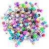 Mixed Color Acrylic and Stainless Steel Eyebrow & Tongue Piercing Set