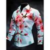 New men's casual shirt long sleeved slim fit 3D bird print shirt fashionable casual men's pattern top