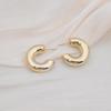 New Trendy Solid C-shaped Stud Earrings Exquisite Women's Geometry Small Earrings Personality European Rock Ear Decor Aretes