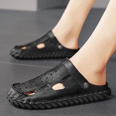 Herren Handgemachte Sandalen Echtes Spaltleder Herren Strandsandalen Marke Herren Freizeitschuhe Flip Flops Herren Hausschuhe Sneakers Sommerschuh