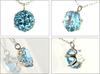 Jewelry PT Blue Topaz Pendant Necklace [Diamond World] Women's