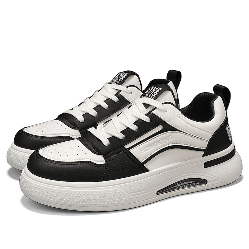 Versatile Fashion White Men Sport Shoes Platform Thick Sole Casual Sneakers Breathable Lightweight Running Shoes Tennis Shoes