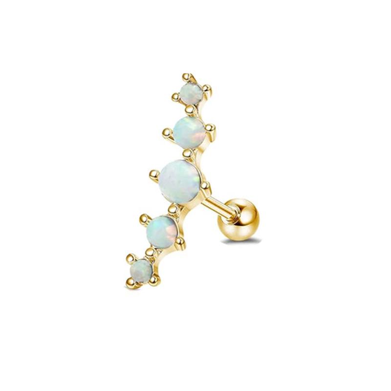 14K Gold Plated 16G Stainless Steel Ear Cartilage Studs - European & American Style Copper Earrings