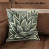 2D Set Of 4 Tropical Agave Leaf Throw Pillow Covers Pattern Cushion Cover Suitable For Sofa Bedroom Car Pillow Cover