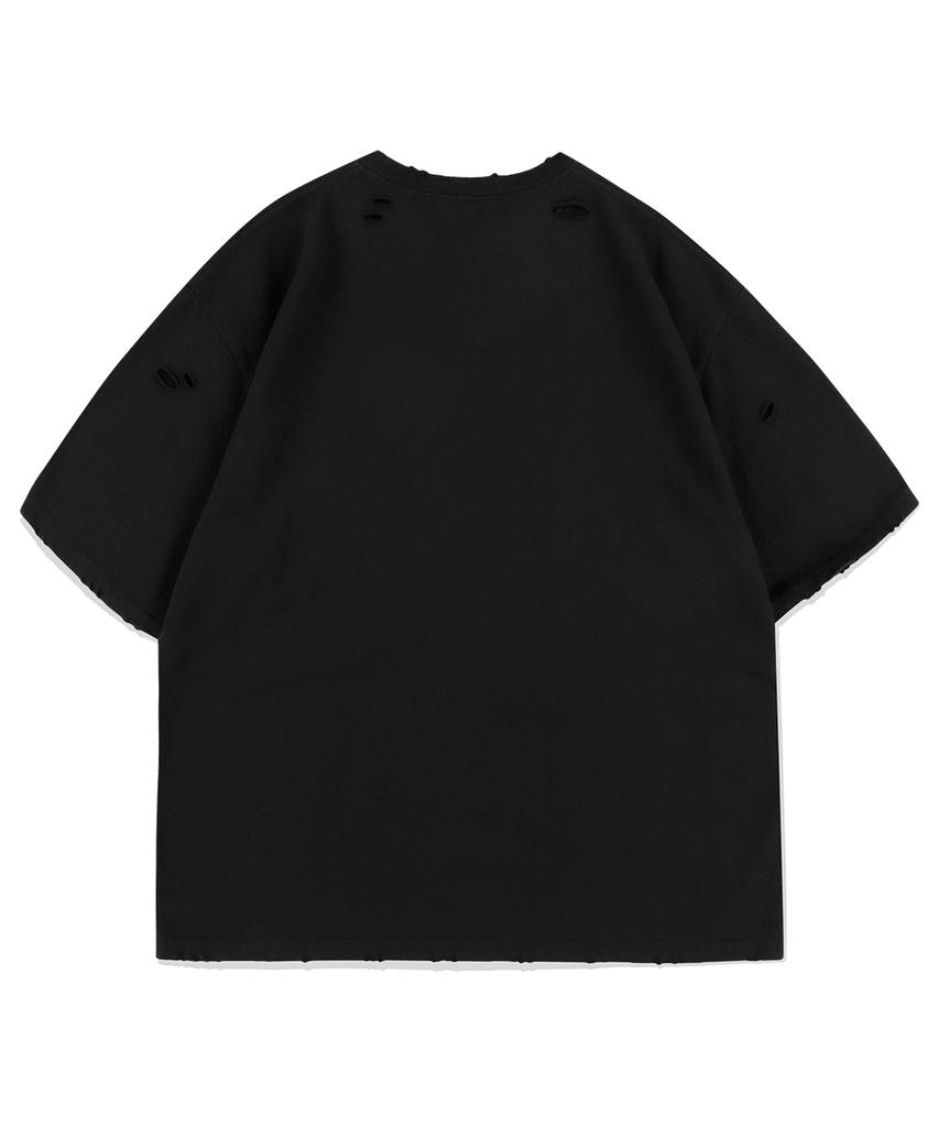 MAHAGRID Goth Angel Damaged Tee Black(Mg2Emmt521A)