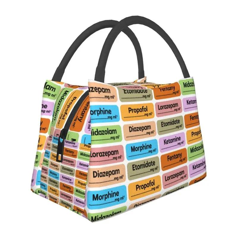 Benutzerdefinierte Krankenschwester in Not Cartoon Arzt Krankenschwester Isolierte Lunchtaschen für Tragbare Thermokühltasche Lebensmittel Lunchbox Camping Reise