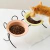 Ruhan Ceramic Double Pet Bowl with Iron Stand