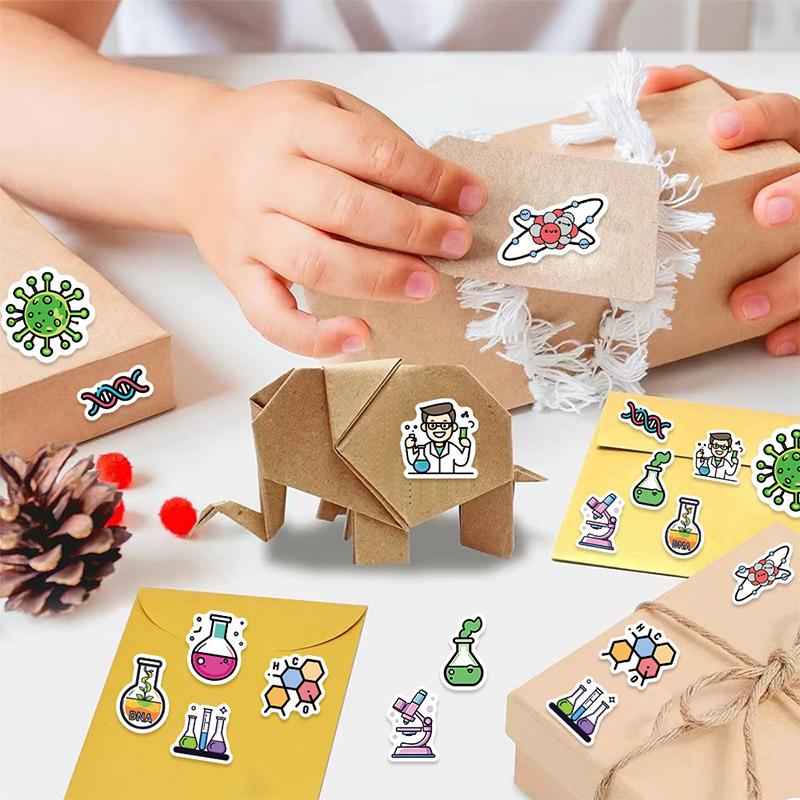 500PCS Chemistry Roll Stickers Natural Sciences Roll Stickers Biology Experiment Decals Waterproof Vinyl Laboratory Decal