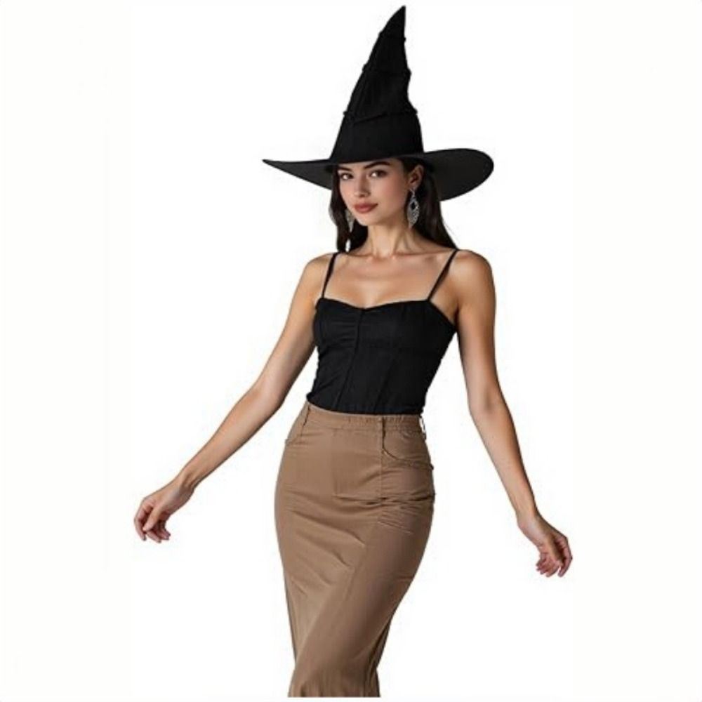 Spider Bat Halloween Witch Hat Pointed Cosplay Witch Hat Scary Black Pointed Cap  Halloween Party