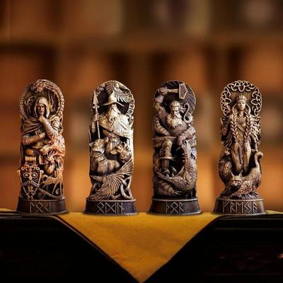 Severská Bohové Pryskyřičná Figurka Freya Viking Sol Figurka Bůh Socha Pantheon Oltář Skandinávská Socha Domácí Dekorace Obývací Pokoj