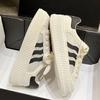 thick-soled little white shoes women's spring and summer new versatile casual board shoes shell head leather mesh flat-soled biscuit shoes