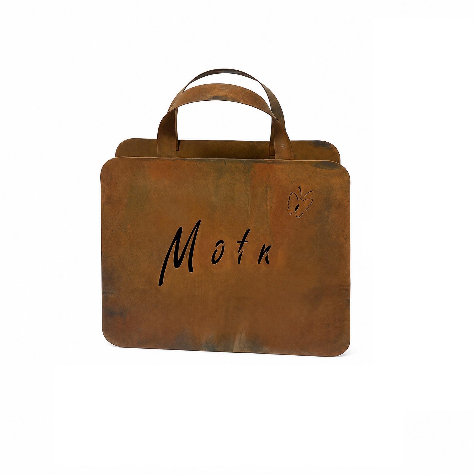 Vintage Metal Handbag Decorative Basket Rustic Style Metal Art Handheld Flower Basket Ornament for Home Garden Display one size