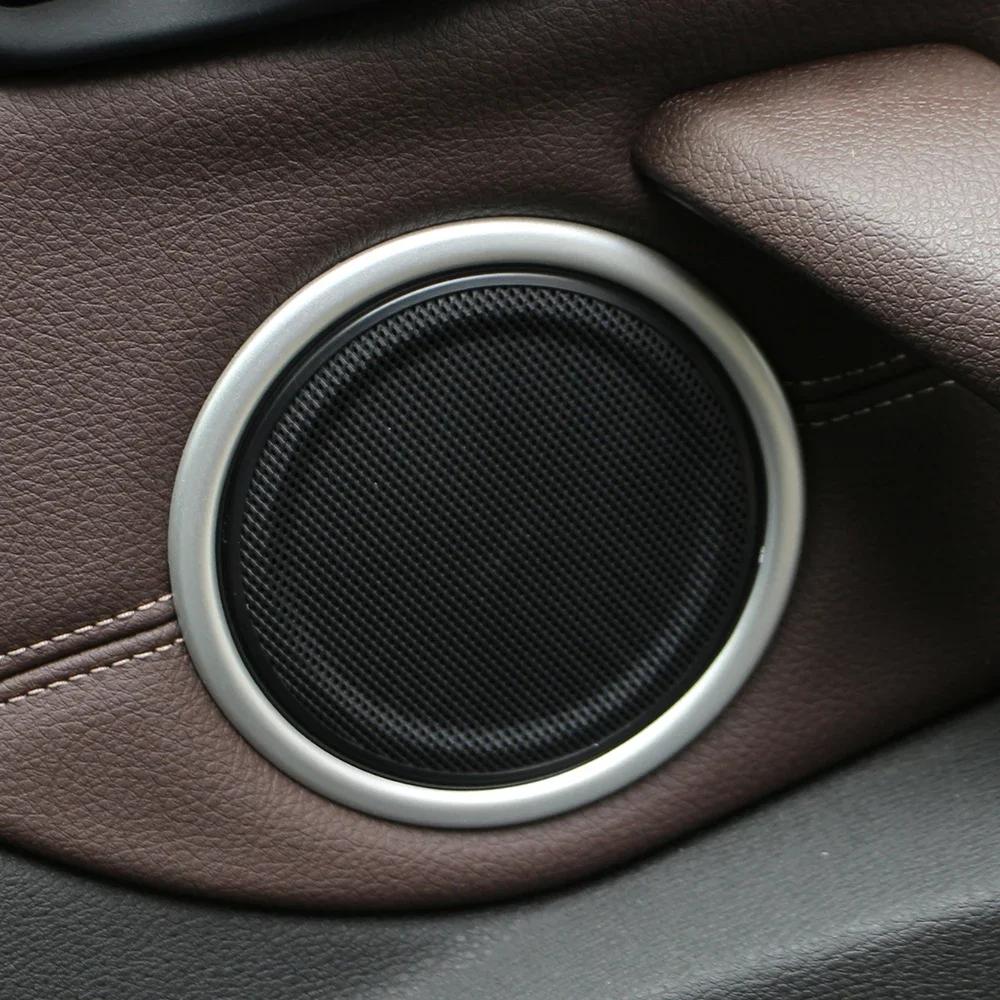 For BMW X1 F48 2016 - 2025 X2 F47 2018 - 2025 Door Audio Speaker Ring Trim 4Pcs Stereo Sticker Circle Cover Styling Accessories