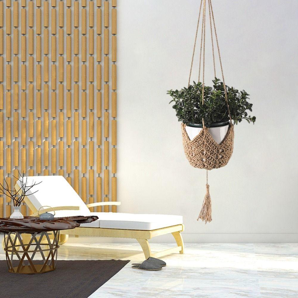 Hand Woven Macrame Flower Pot Hanging Basket Sturdy Plant Hanger Nordic Hanging Planter  Home