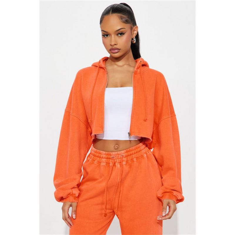 Womens 2025 Long Sleeve Casual Sporty Hoodie Pants Set Streetwear Outfit In Solid Colors