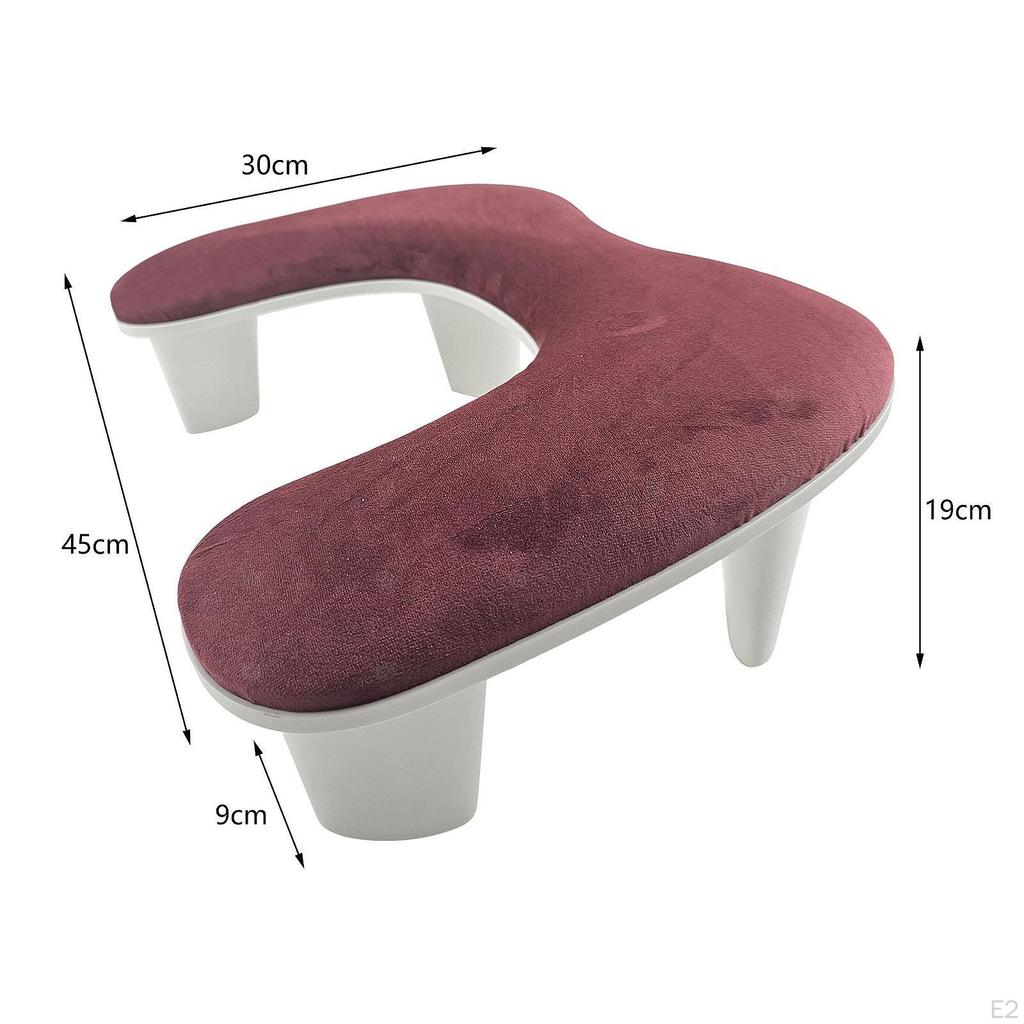 U Shape Arm Rest,Breathable Velvet Surface,Manicure Hand Stand,Nail Rest for Manicure,Non Slip