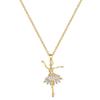 Ballet Dance Full Diamond Light Luxury Temperament Gorgeous Full Diamond Necklace Female Versatile Clavicle Chain Titanium Steel Chain