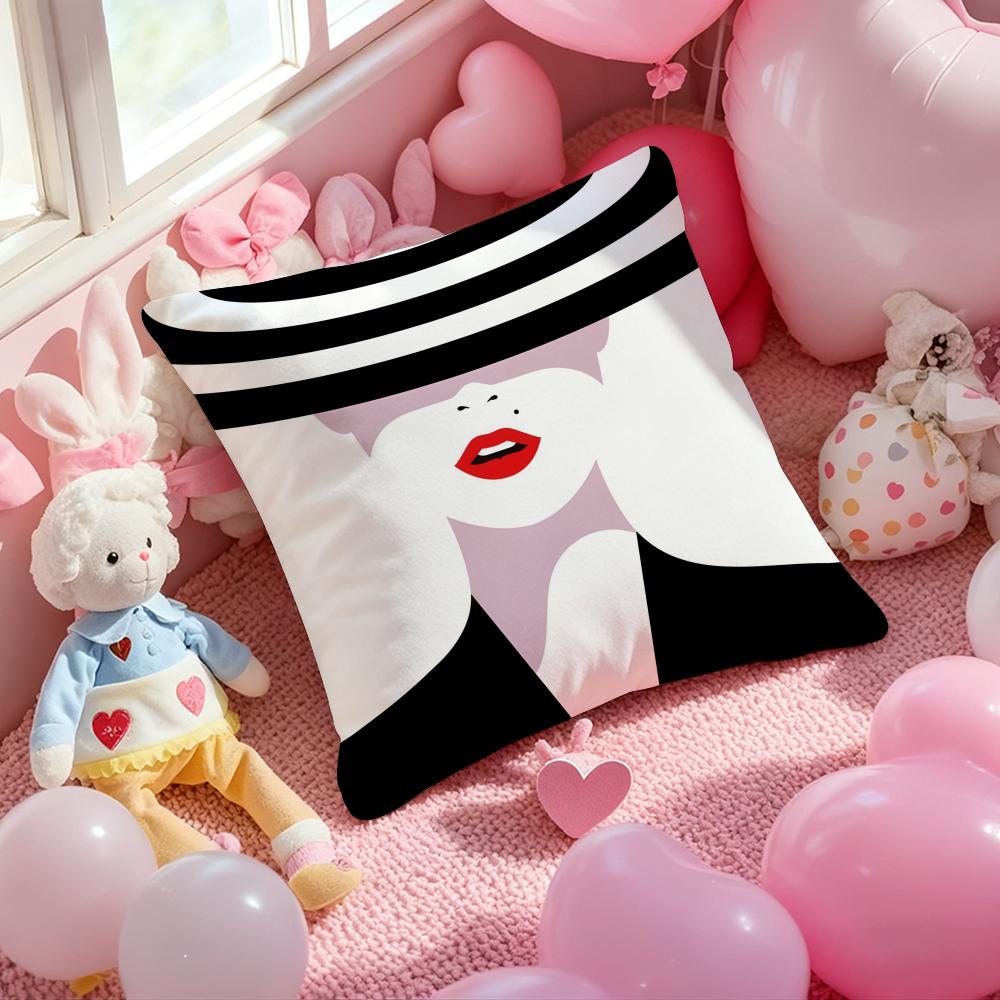 Advanced Black White Pillow Case Soft Plush Fabric DoubleSided Printed Cushion Cover Warm Winter Sofa Pillow Case