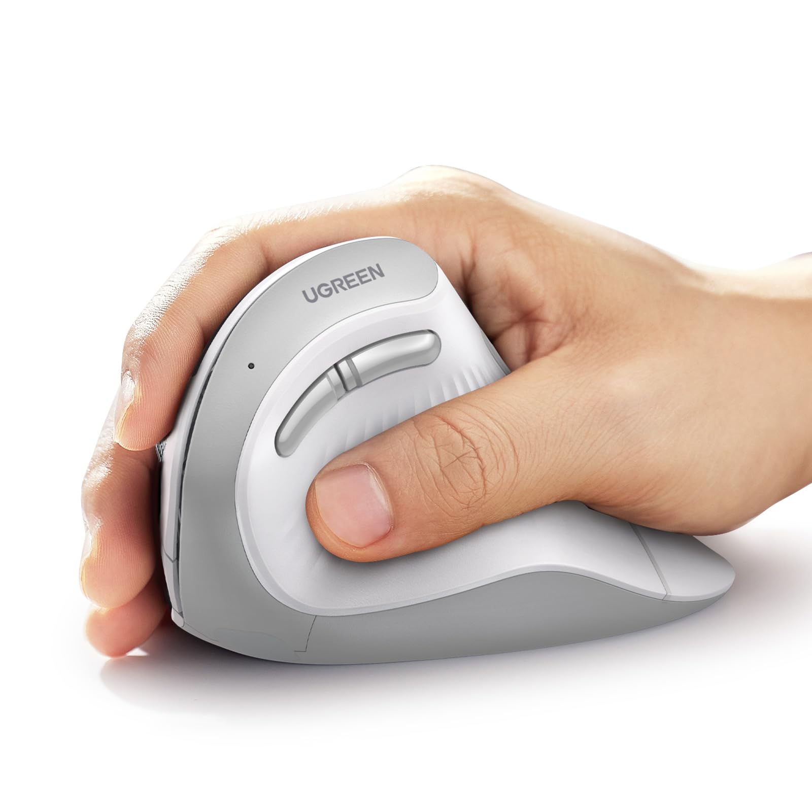 

UGREEN Wireless Mouse Vertical Quiet Bluetooth Wireless 6 Buttons DPI Mouse Arm Prevention Ergonomic Design Compatible with White 5.0 2.4GHz