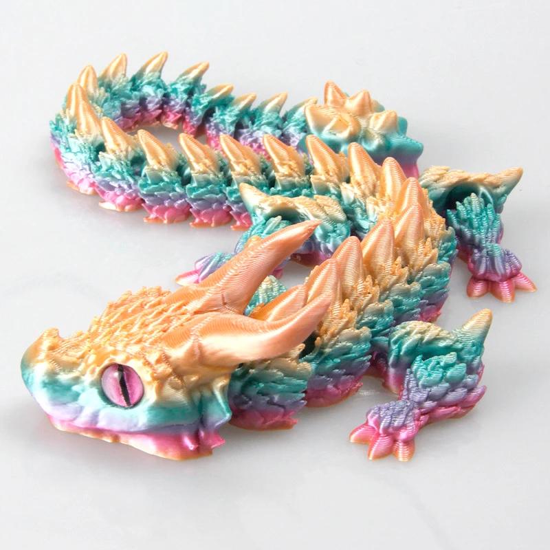 3D Printed Magic Dragon Movable Joint Fidget Toy Rotatable Articulated Office Desktop Ornament Adults Kid Toy Crafts Gift