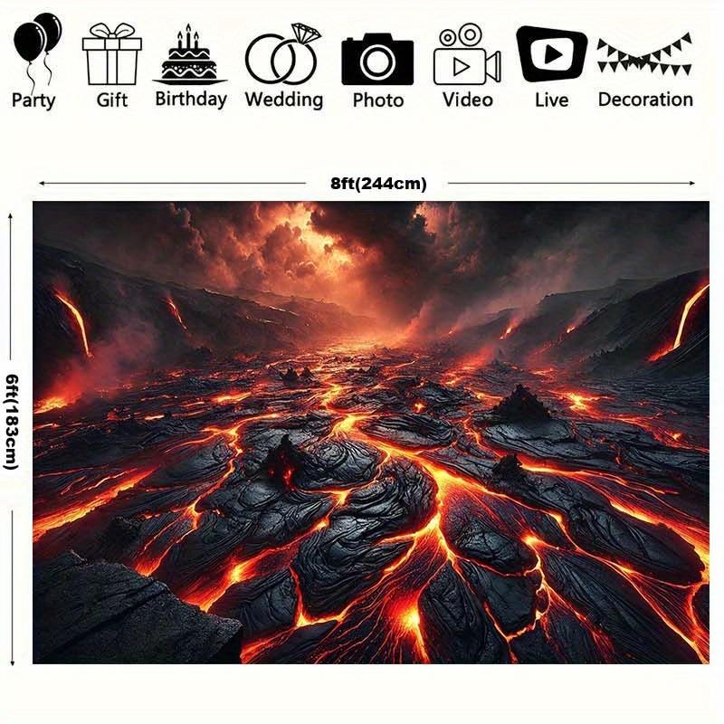 2D, 1 piece of red-hot lava plain background wall hanging fabric, background decoration, room, photography studio prop
