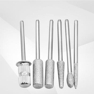 6pcs/set Diamond Sand Nail Files Drill Cuticle Polishing Bit Nail Grinding Head Electric Manicure Set for Removing Acrylic