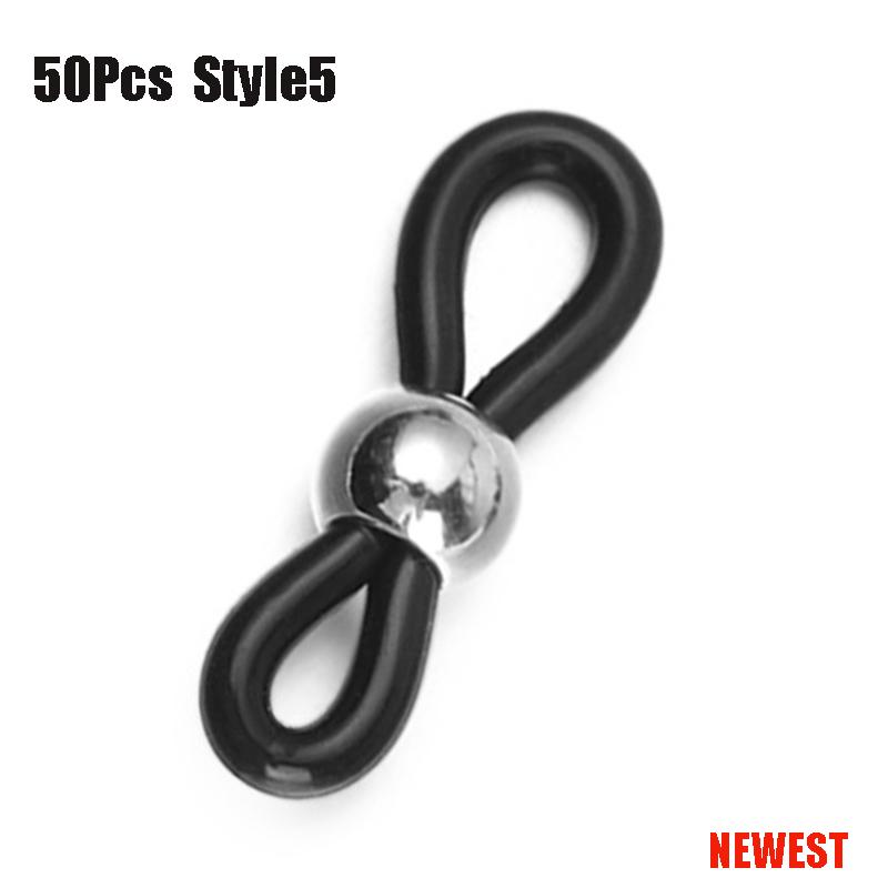 50 PCs Adjustable Anti-Slip Eyeglass Chain Ends Retainer Rubber Glasses Ring Strap Spectacle End Connectors Eyewear Accessories