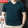 Men's V-Neck Short-Sleeve Wool Blend Sweater