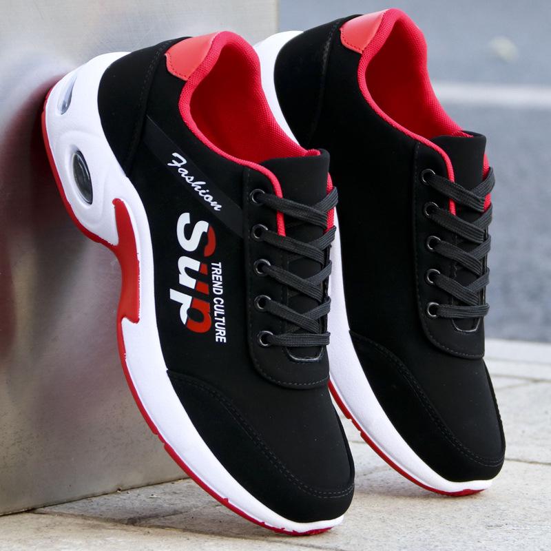 Men's Lightweight White Leather Waterproof Non-Slip Casual Work Sneakers for Autumn