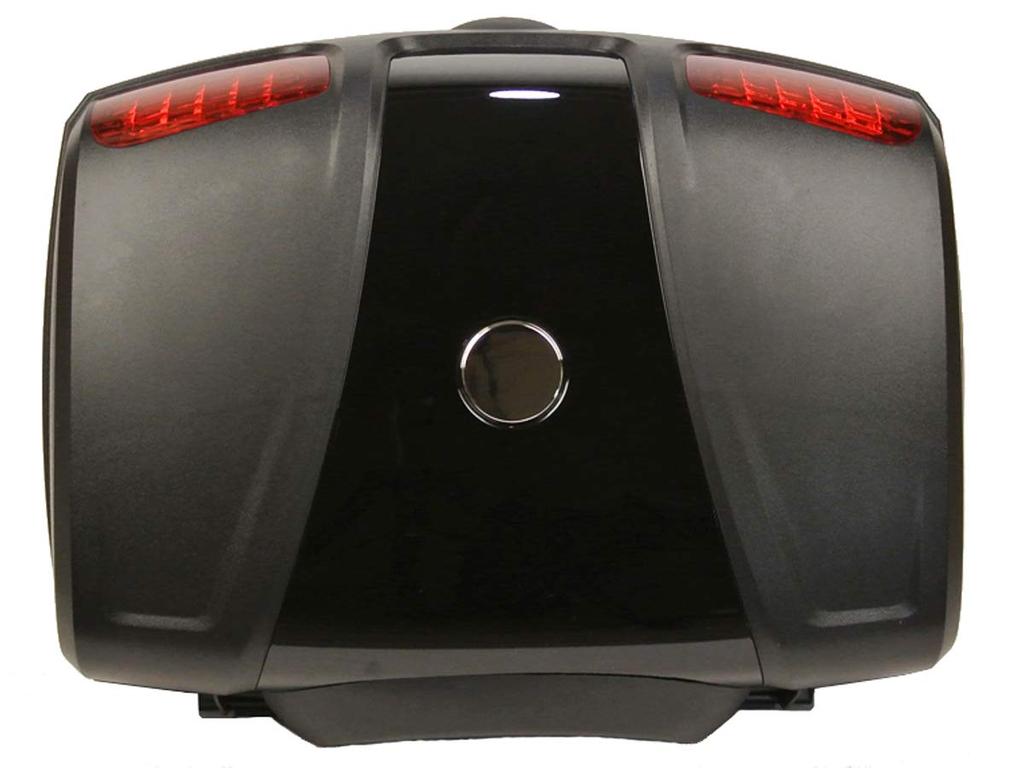 47L Capacity Rear Box Black Easy To Attach and Remove Stylish Design and Large Capacity Universal Type For Mounting On Carrier LED Stop Lamp Backrest