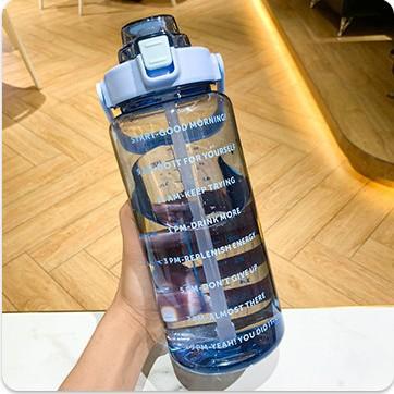 Water bottle large capacity water cup summer sports 1000ml graduated straw plastic cup high temperature water bottle large kettle portable