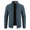 Autumn and Winter Men's Plus Velvet Stand-up Collar Cardigan Sweater Fashion Warm Sweater Jacket Top Men