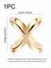 1pc Gold Geometric X Design Scarf Ring, Elegant Scarf Clip Brooch For Women Daily Wear