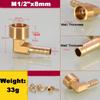 Messing 1/8" 3/8" 1/4" 3/4" BSP 90 Grad Außengewinde Winkelstück Schlauchtülle Stacheltülle Luft Gas Fitting Pagodenverbinder 6/8/10/12/14/19mm