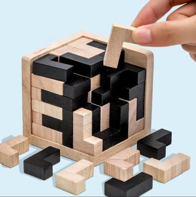 3D kostka puzzle Luban propletená kreativní výuková dřevěná hračka mozek IQ mysl hra pro rané učení dárek pro děti dopis 54T