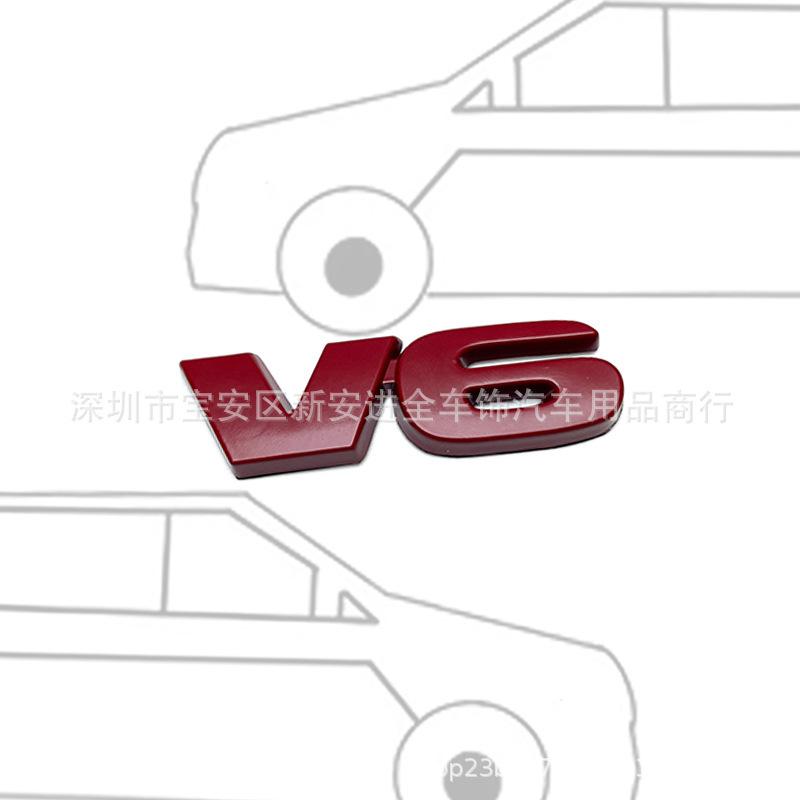 

V6 car logo is suitable for Toyota Tundra TRD PRD car sticker SR5 V6 modified rear tail sticker body sticker trunk label 6 чёрный