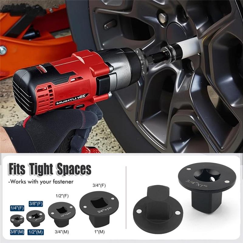Low-Profile Impact Socket Adapter Set 3/4 to 1,1/2 to 3/4,1/2 to 3/8,1/4 to 3/8 Drive Ratchet Adapter 4 Pcs Socket Adapter Set