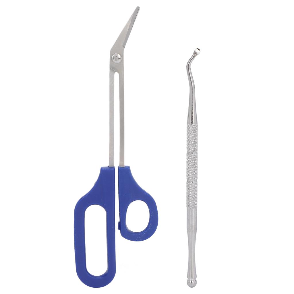 Ergonomische Zehennagelschere mit Griff, Zehennagelknipser, Feile für eingewachsene Zehennägel für ältere Schwangere